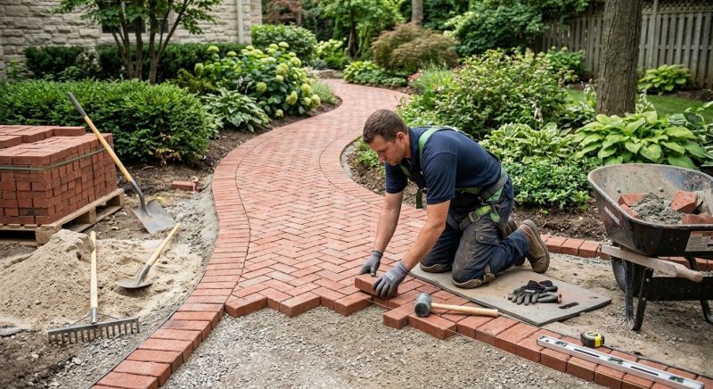 Brick Landscaping Installation in West Hartford, CT